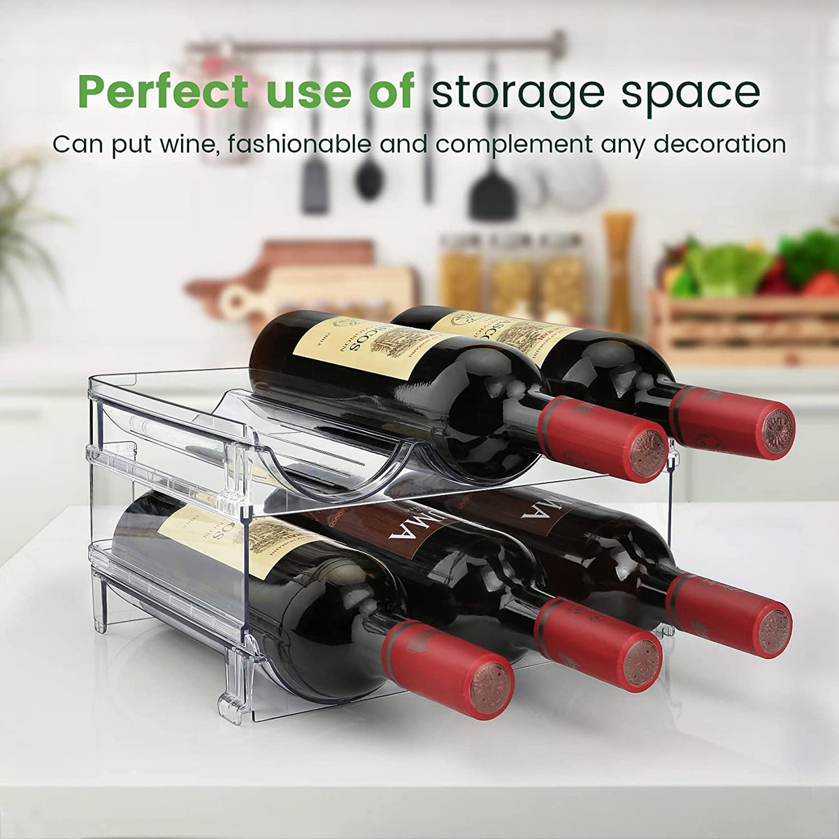 Stackable Water Bottle Organizer – 2-Pack