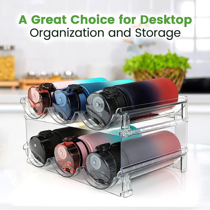 Stackable Water Bottle Organizer – 2-Pack